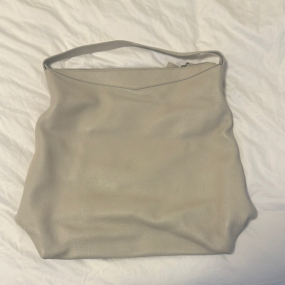Elegant Beige Leather Tote Bag